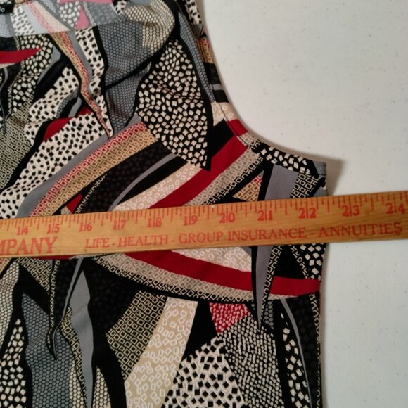 Vintage Y2K Sami & Jo Shirt XL Sleeveless Cowl Neck Abstract Geometric Artsy - Picture 12 of 13